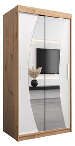 Szafa przesuwna garderoba Wave 100 wys. 200 cm artisan + biaÅy