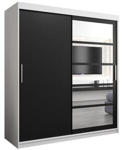 Szafa przesuwna garderoba Roma 1 180 wys. 200 cm biaÅy + czarny