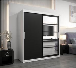 Szafa przesuwna garderoba Roma 1 180 wys. 200 cm biaÅy + czarny
