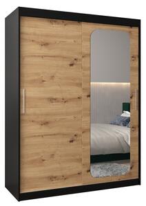 Szafa przesuwna garderoba Promo T2 150 wys. 200 cm czarny + artisan