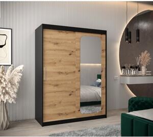 Szafa przesuwna garderoba Promo T2 150 wys. 200 cm czarny + artisan
