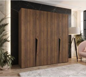 Szafa uchylna otwierana Piano 1 200 wys. 202 cm orzech warmia + u. czarny