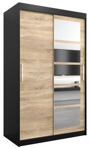 Szafa przesuwna garderoba Roma 1 120 wys. 200 cm czarny + sonoma