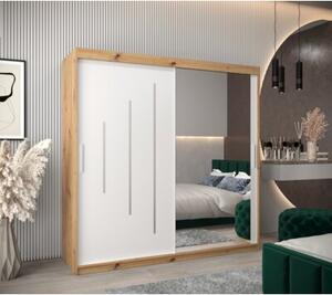 Szafa przesuwna garderoba York 2 200 wys. 200 cm artisan + biaÅy