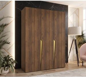 Szafa uchylna otwierana Piano 1 150 wys. 202 cm orzech warmia + u. zÅoty
