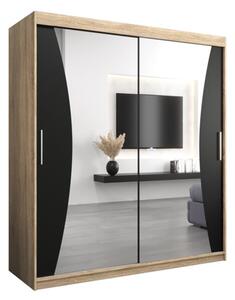 Szafa przesuwna garderoba Monaco 180 wys. 200 cm sonoma + czarny