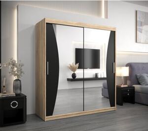 Szafa przesuwna garderoba Monaco 180 wys. 200 cm sonoma + czarny