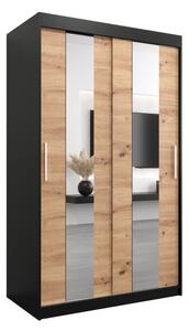 Szafa przesuwna garderoba Pole 120 wys. 200 cm czarny + artisan