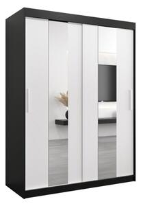 Szafa przesuwna garderoba Pole 150 wys. 200 cm czarny + czarny