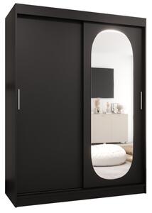 Szafa przesuwna z lustrem garderoba Royal 150 wys. 200 cm czarny