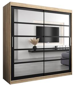 Szafa przesuwna garderoba Roma 2 200 wys. 200 cm sonoma + czarny