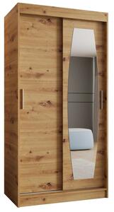 Szafa przesuwna z lustrem garderoba Rossa 100 wys. 200 cm artisan
