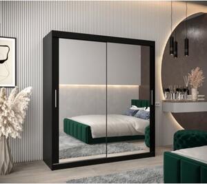 Szafa przesuwna garderoba Tokyo 3 180 wys. 200 cm czarny + czarny