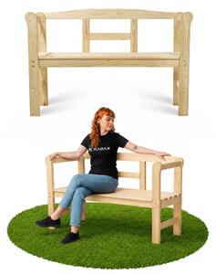 KADAX drewniana ławka parkowa z oparciem 119 cm patio ogród
