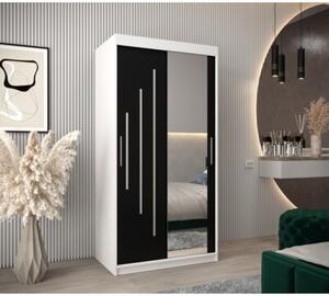 Szafa przesuwna garderoba York 2 100 wys. 200 cm biaÅy + czarny