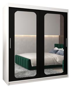 Szafa przesuwna garderoba Promo T3 180 wys. 200 cm biaÅy + czarny