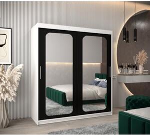 Szafa przesuwna garderoba Promo T3 180 wys. 200 cm biaÅy + czarny