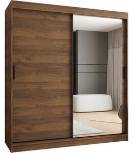 Szafa przesuwna z lustrem garderoba Rubino T2 180 wys. 200 cm orzech warmia