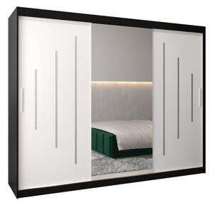 Szafa przesuwna garderoba York 1 250 wys. 200 cm czarny + czarny