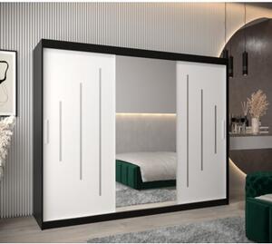 Szafa przesuwna garderoba York 1 250 wys. 200 cm czarny + czarny
