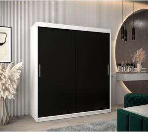 Szafa przesuwna garderoba Tokyo 180 wys. 200 cm biaÅy + czarny