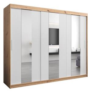 Szafa przesuwna garderoba Pole 250 wys. 200 cm artisan + biaÅy