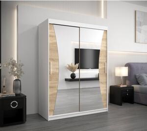 Szafa przesuwna garderoba Monaco 150 wys. 200 cm biaÅy + sonoma