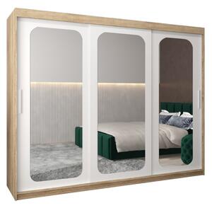Szafa przesuwna garderoba Promo T3 250 wys. 200 cm sonoma + biaÅy