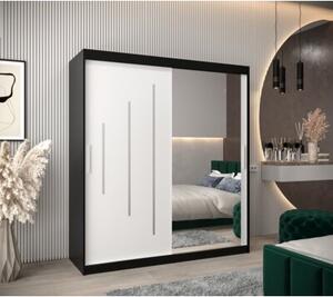 Szafa przesuwna garderoba York 2 180 wys. 200 cm czarny + czarny
