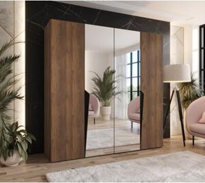 Szafa uchylna otwierana Piano 2 200 wys. 202 cm orzech warmia + u. czarny