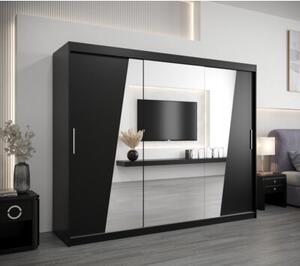 Szafa przesuwna garderoba Rhomb 250 wys. 200 cm czarny + czarny