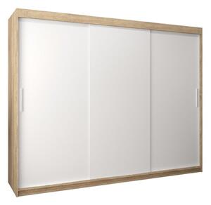 Szafa przesuwna garderoba Tokyo 250 wys. 200 cm sonoma + biaÅy