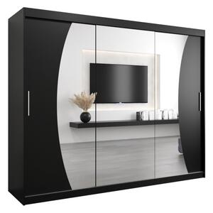 Szafa przesuwna garderoba Wave 250 wys. 200 cm czarny + czarny