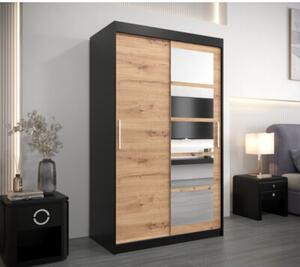 Szafa przesuwna garderoba Roma 1 120 wys. 200 cm czarny + artisan