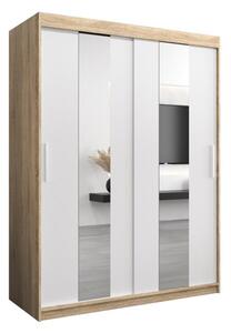 Szafa przesuwna garderoba Pole 150 wys. 200 cm sonoma + biaÅy