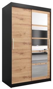 Szafa przesuwna garderoba Roma 1 120 wys. 200 cm czarny + artisan