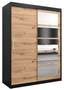 Szafa przesuwna garderoba Roma 1 150 wys. 200 cm czarny + artisan
