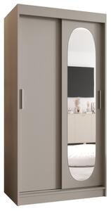 Szafa przesuwna z lustrem garderoba Royal 100 wys. 200 cm kaszmir