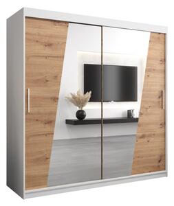 Szafa przesuwna garderoba Rhomb 200 wys. 200 cm biaÅy + artisan