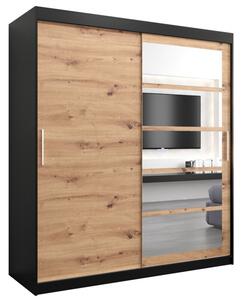 Szafa przesuwna garderoba Roma 1 180 wys. 200 cm czarny + artisan