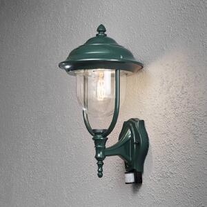 Konstsmide Lampa zewnętrzna z czujnikiem ruchu PARMA, zielony, aluminium, dworkowy / rustykalny
