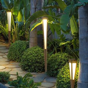 Les Jardins Latarka solarna LED Tecka z czujnikiem, 120 cm, teak