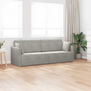 Sofa podÅogowa z funkcjÄ spania jasnoszary 213 x 70 x 77 cm