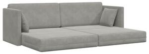 Sofa podÅogowa z funkcjÄ spania jasnoszary 213 x 70 x 77 cm