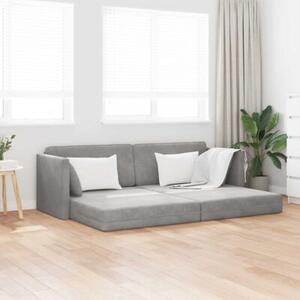 Sofa podÅogowa z funkcjÄ spania jasnoszary 213 x 70 x 77 cm