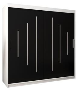 Szafa przesuwna garderoba York 200 wys. 200 cm biaÅy + czarny