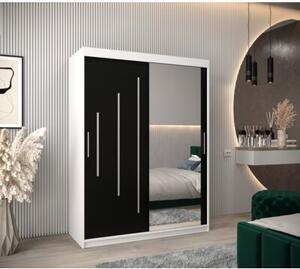 Szafa przesuwna garderoba York 2 150 wys. 200 cm biaÅy + czarny