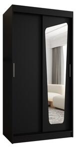 Szafa przesuwna z lustrem garderoba Moka 100 wys. 200 cm czarny
