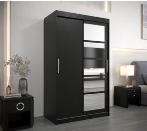 Szafa przesuwna garderoba Roma 1 120 wys. 200 cm czarny + czarny