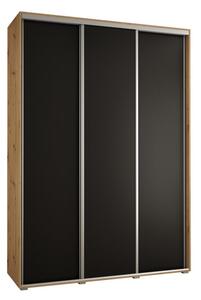 Szafa przesuwna wysoka Davos 1 180, gÅ. 45 cm artisan + czarny + srebrny